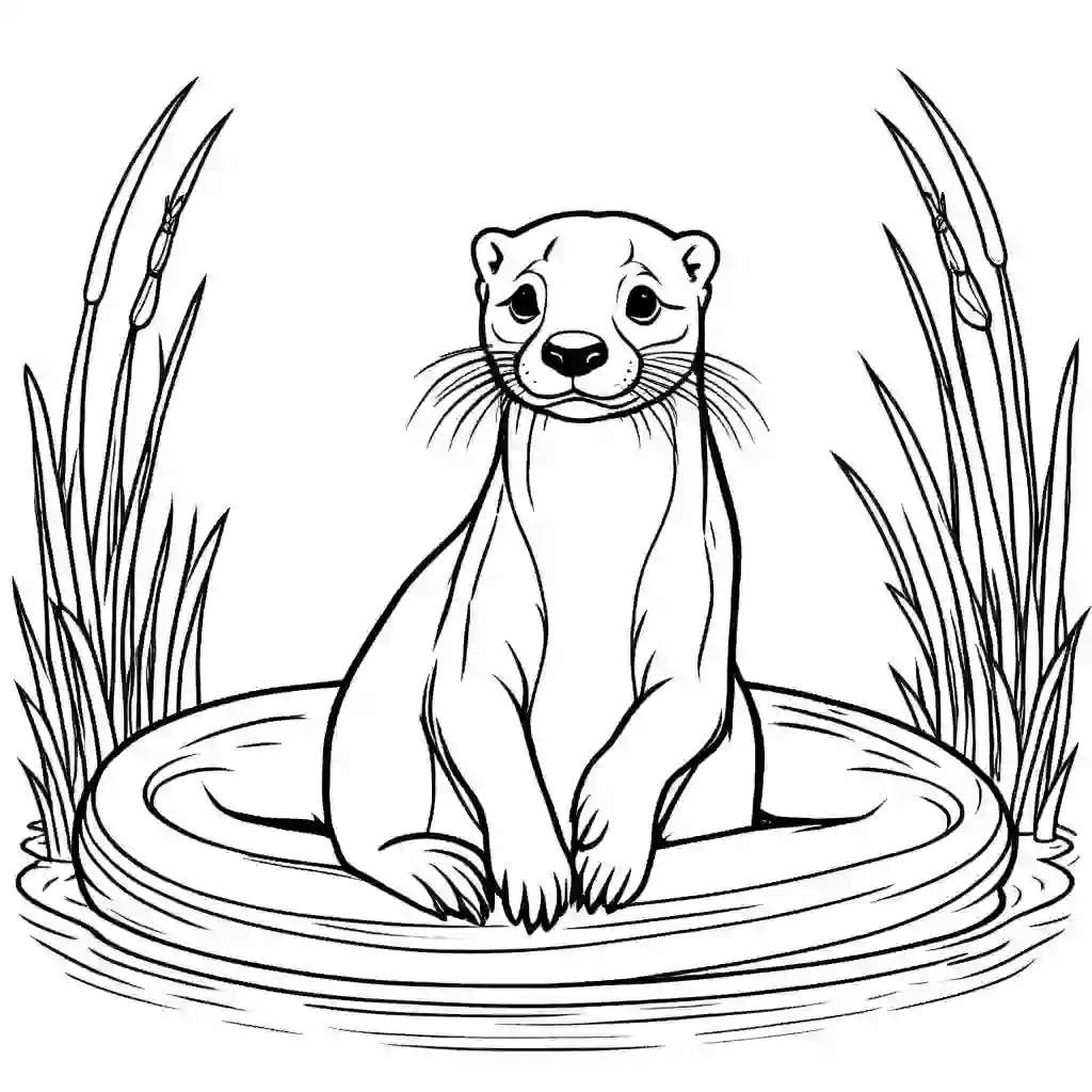 Otters coloring pages